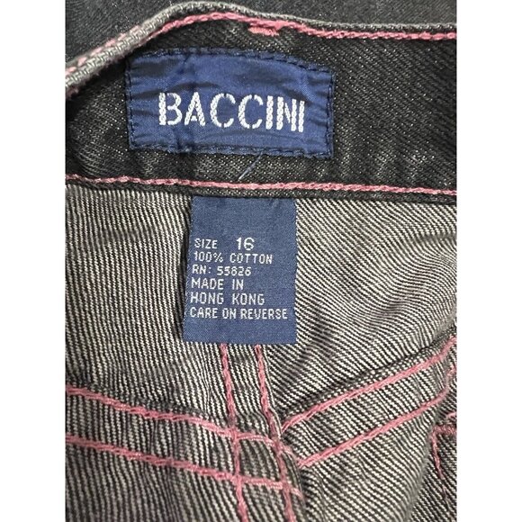 Vintage‎ 90s Y2K Ombre Jeans Sz 16 Purple Black Wide Leg Jeans Fringe Hem Grunge - Picture 8 of 9